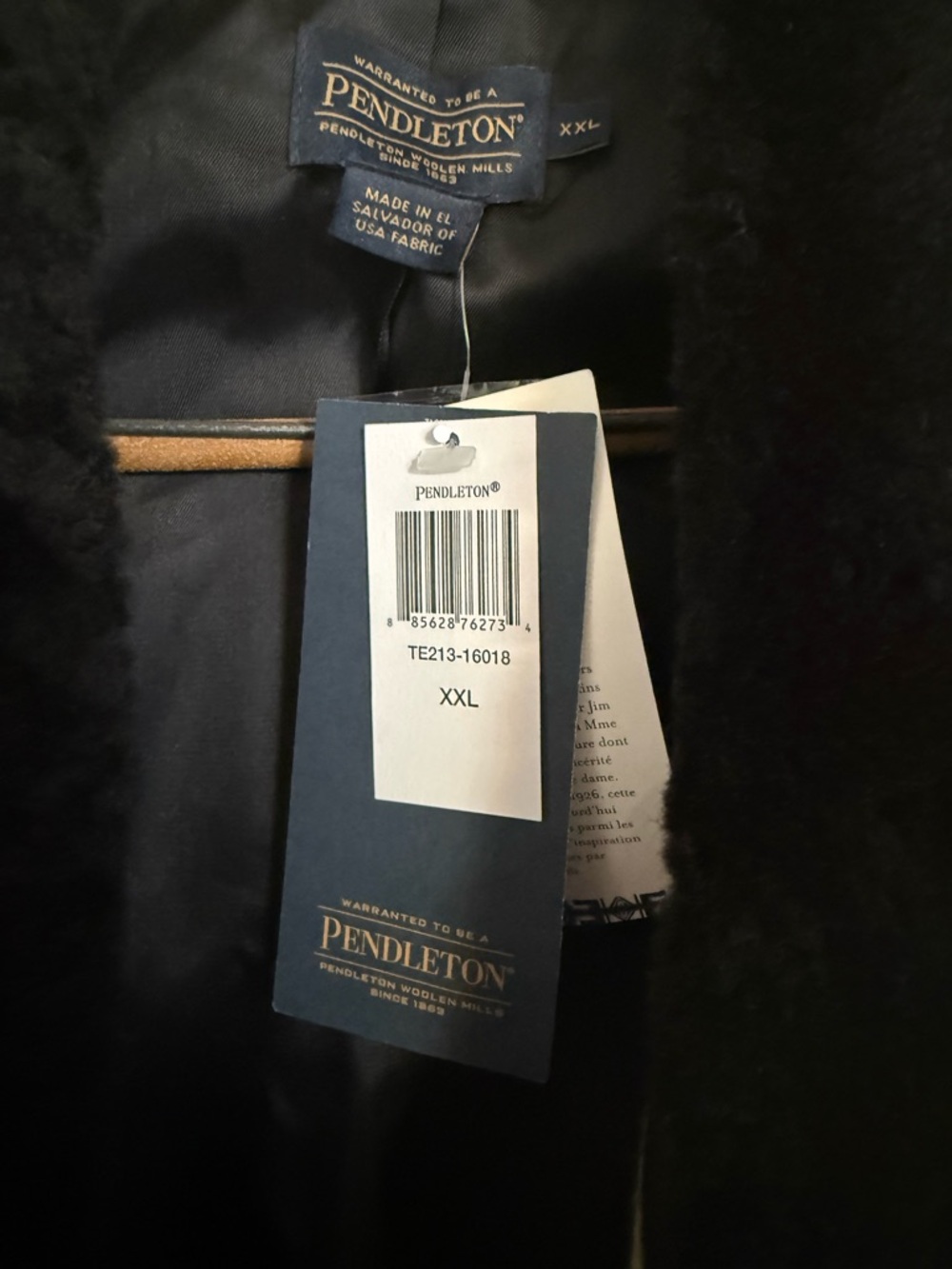 Pendleton Harding Shearling Collar Wool Coat – Women’s XXL – Black/Cream Pattern - Picture 3 of 12